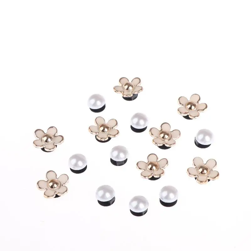 16-teiliges Set modischer Schuh-Charms, Zubehör für Lochschuhe, sommerliche, niedliche Perlen-Gänseblümchen, 3D-Schuhdekorationen – Detail 10