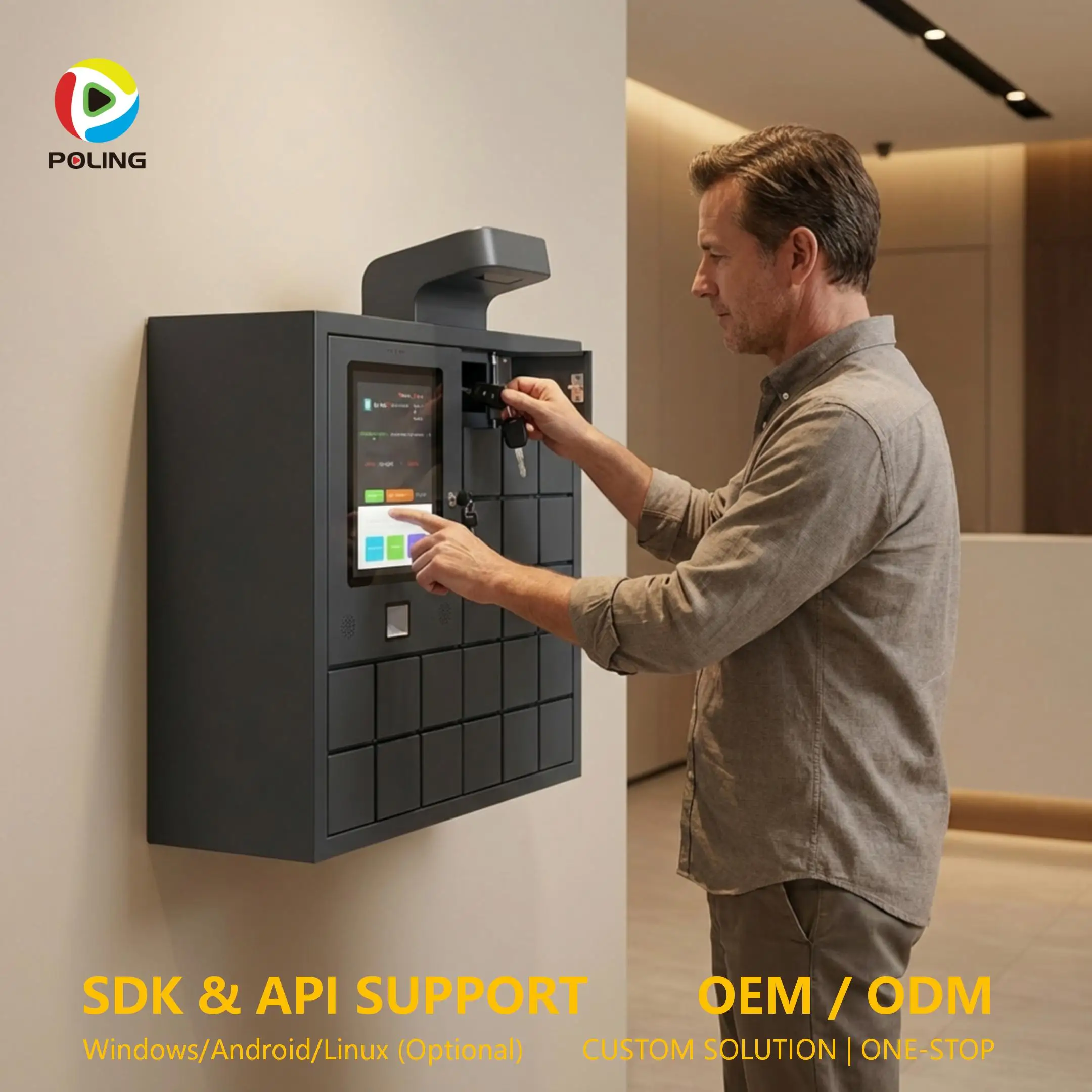 Self Service Smart Key Locker with Digital Key Cabinet Remote Management System Kiosk for Airbnb Vacation Rental BnB