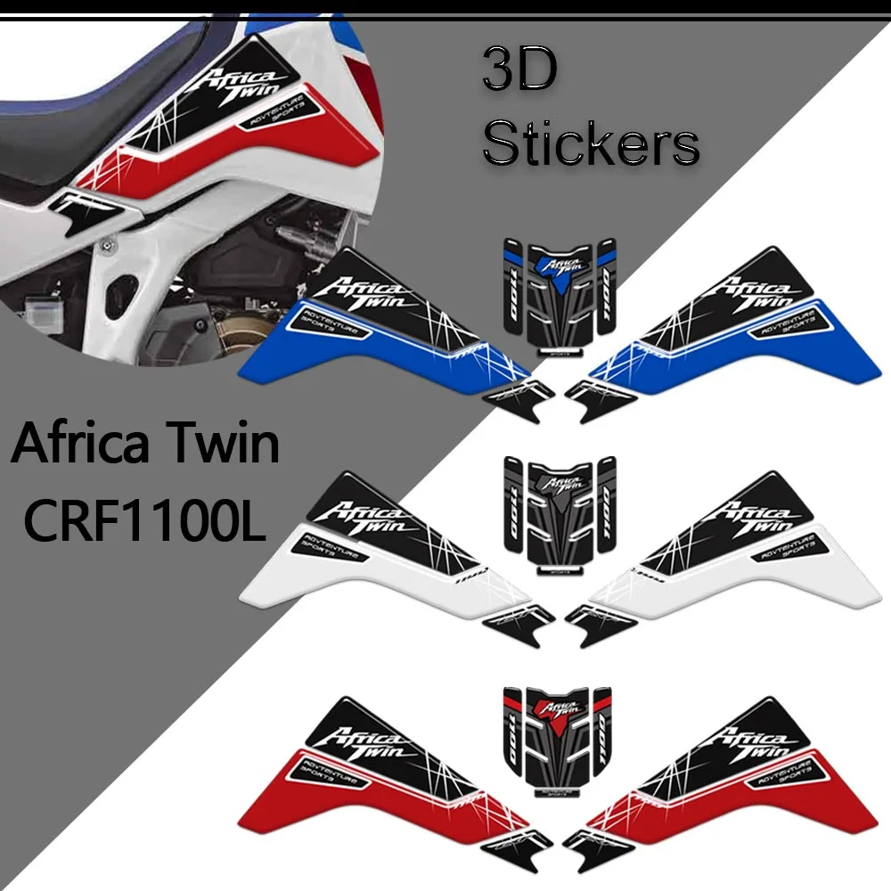 

Motocycle Tank Pad Africa Twin Protectior Adventure ADV Visor Set 3D Stickers Decal Kit For Honda CRF1100 CRF 1100 L