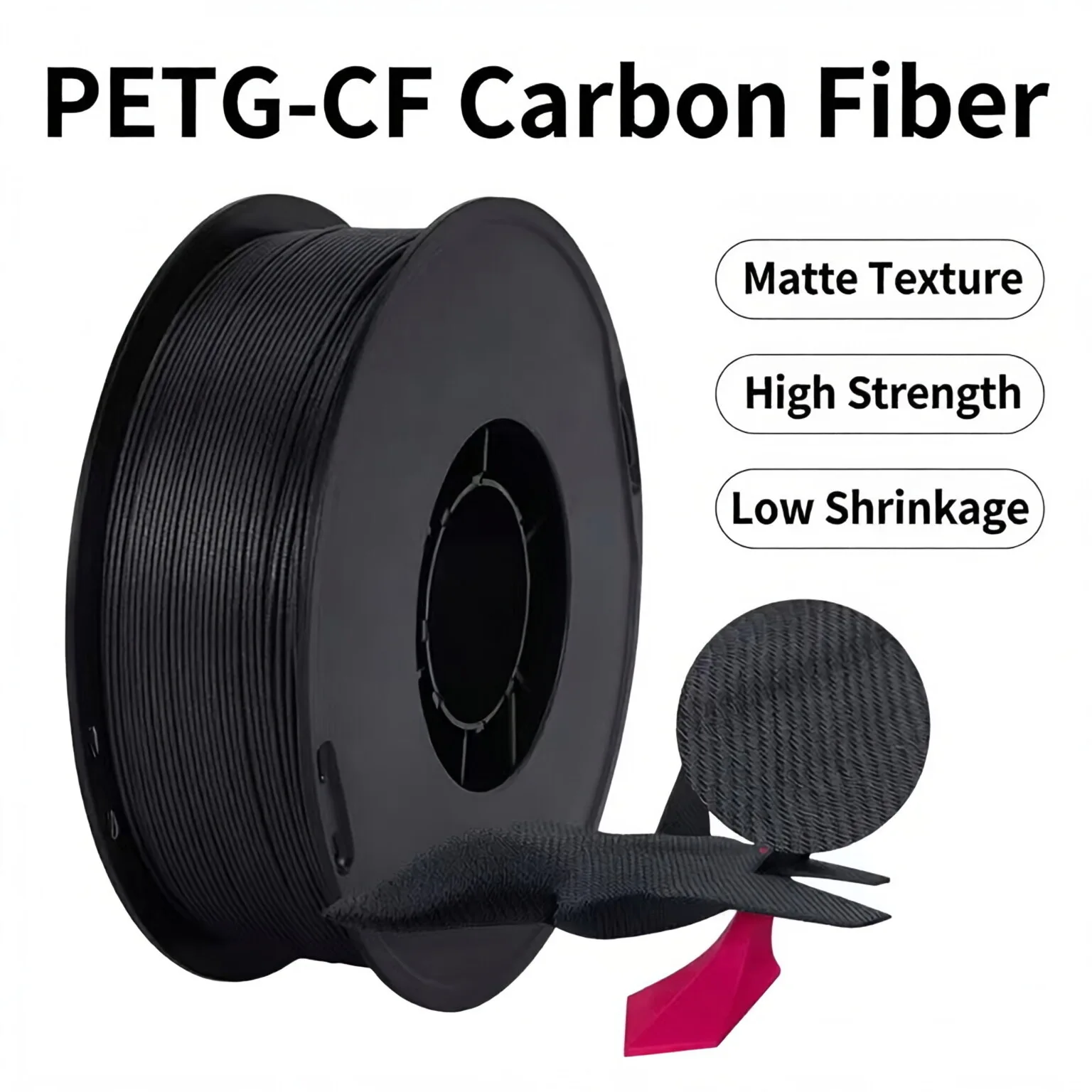 1KG PETG-CF Carbon Fiber 3D Printer Filament 1.75mm High Strength High Toughness Carbon Fiber Reinforced PETG for 3D Printing view 3