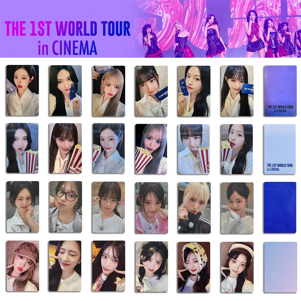 6/24Pcs/Set Kpop Wonyoung Liz 1st World Tour in CINEMA Photocards LOTTE POUCH REWARD Ver Yujin Rei Selfie Lomo Cards Fans Gifts