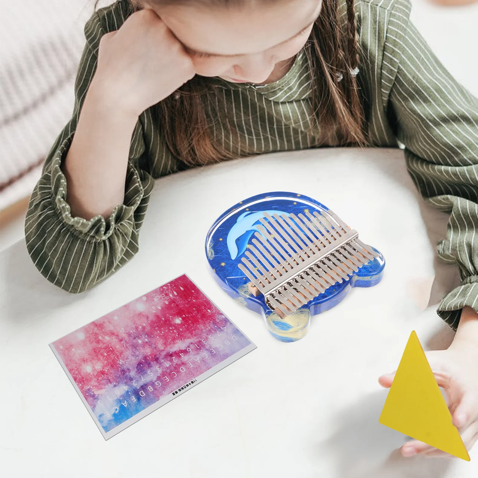 

5Pcs Kalimba Note Stickers Colorful 17 Key Thumb Piano Training Decoration for Beginner Players Percussion Instrument Note Sign