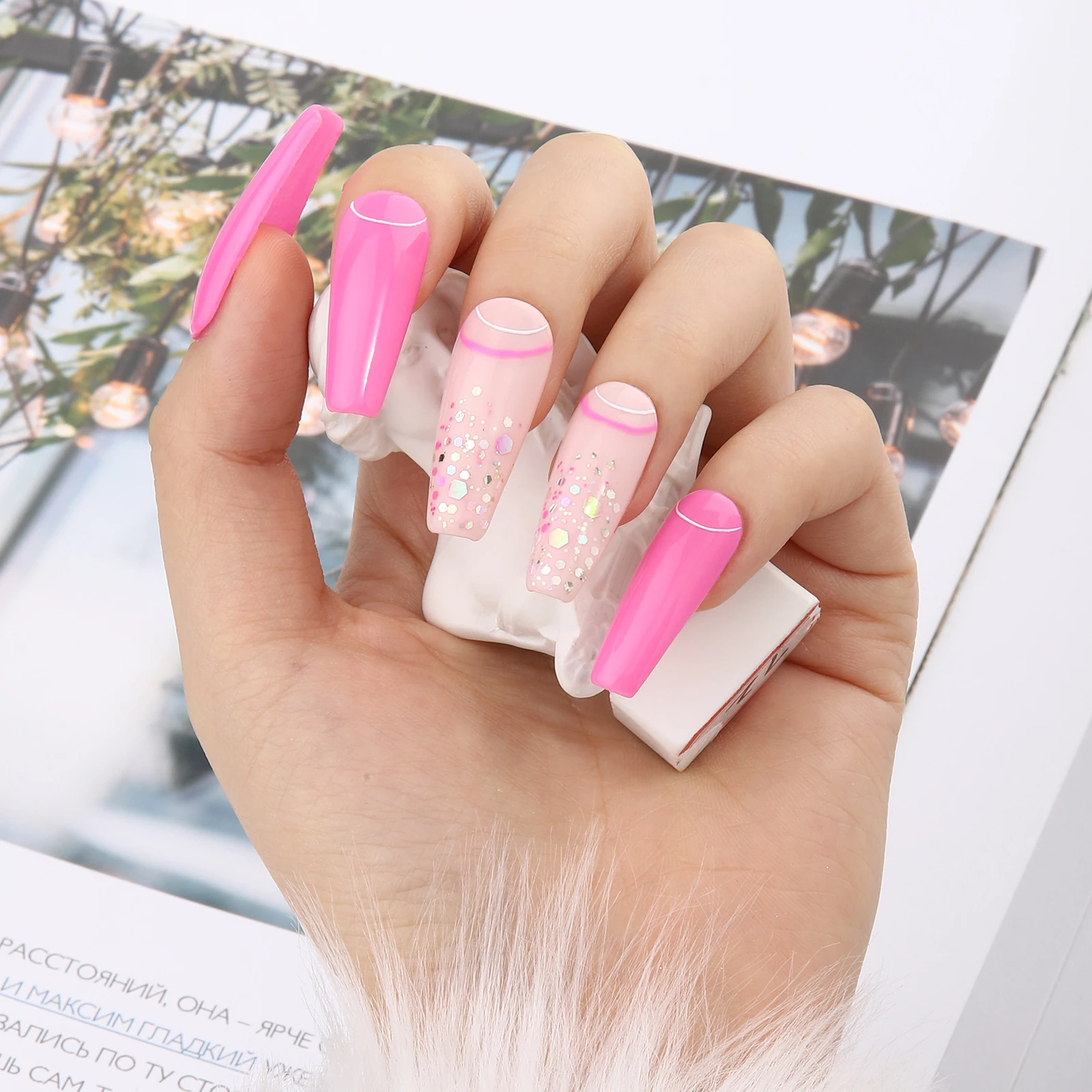 ชุดผงเล็บ 6 สี * 15g เหมาะสําหรับผู้หญิงออกแบบเล็บ DIY ของขวัญร้านเสริมสวยสําหรับผู้หญิง