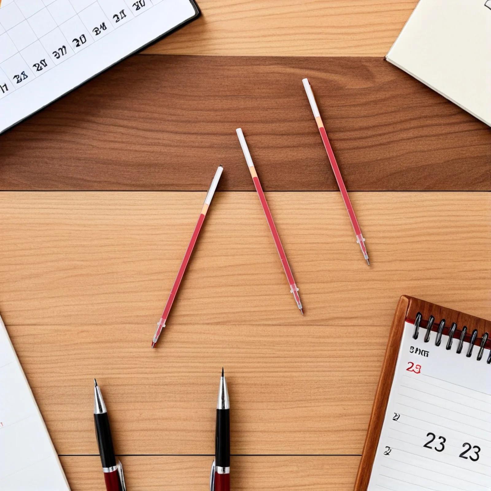 300Pcs Red Gel Ink Pen Refills Smooth Writing 0.5mm Fine Tip Office Signature Business Note Taking Ballpoint Replacement