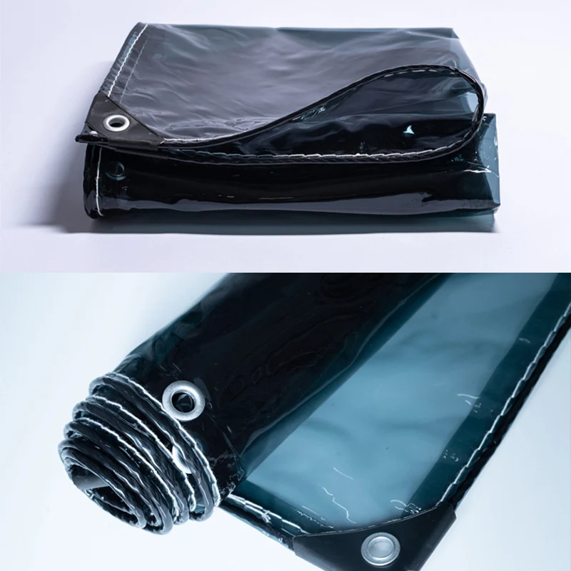 رشاقته 0.32 مللي متر أسود شفاف بولي كلوريد الفينيل القماش المشمع غير نافذ للمطر القماش في الهواء الطلق العريشة Sunproof قماش نافذة الخصوصية غير نافذ للمطر القماش #4