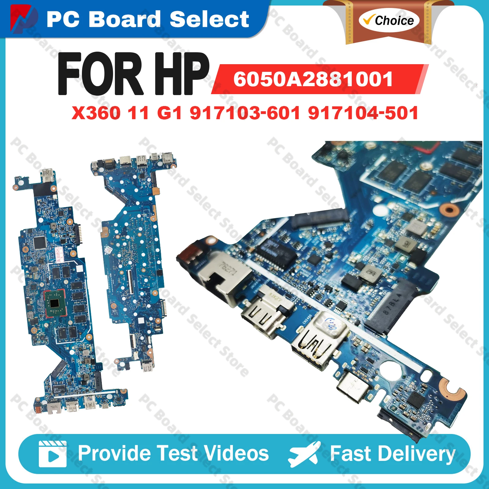 For HP ProBook X360 11 G1 EE 6050A2881001 Laptop Motherboard 917103-601 917104-501 With N3350 N3450 N4200 4G/8G-RAM 0G/64G-SSD