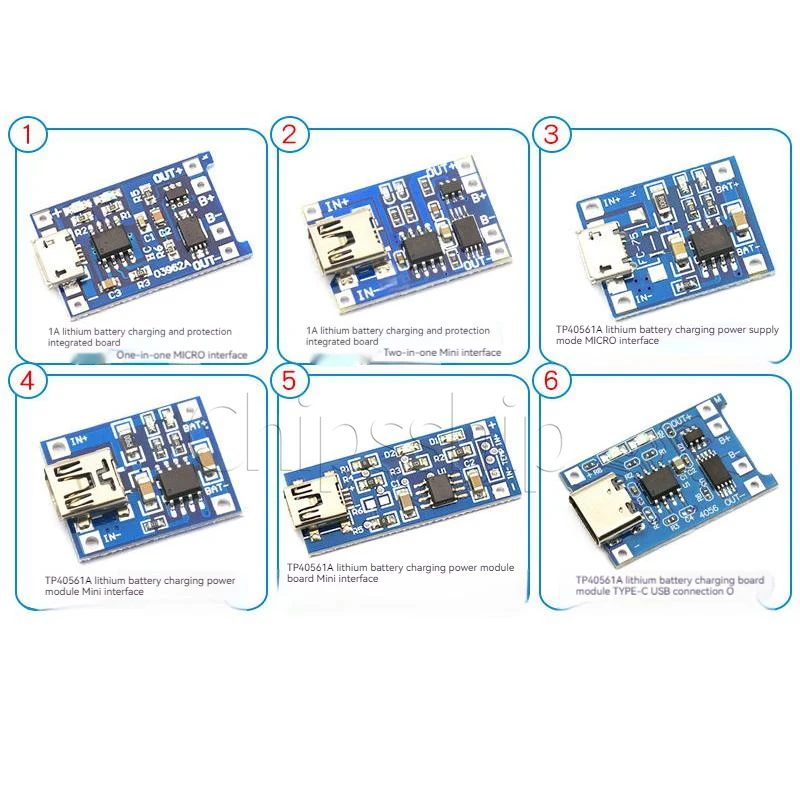 TP4056 Charging Source Module Board18650 1A Lithium battery Integrated with Protection typec overcurrent protection MICRO