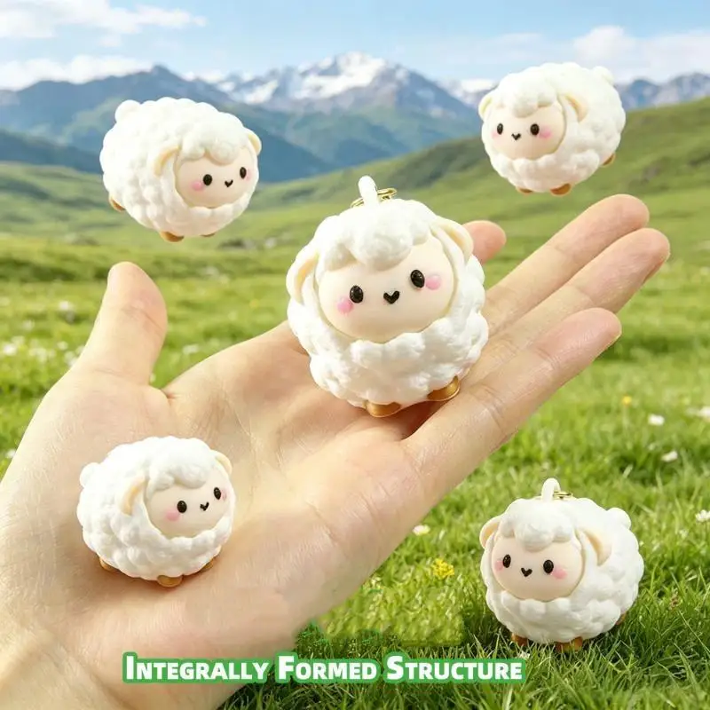 Cute 3D Printed Sheep Fidget Clicker Keychain Durable Stress Relief Toy for Bag Charm Kindergarten Graduation Gift