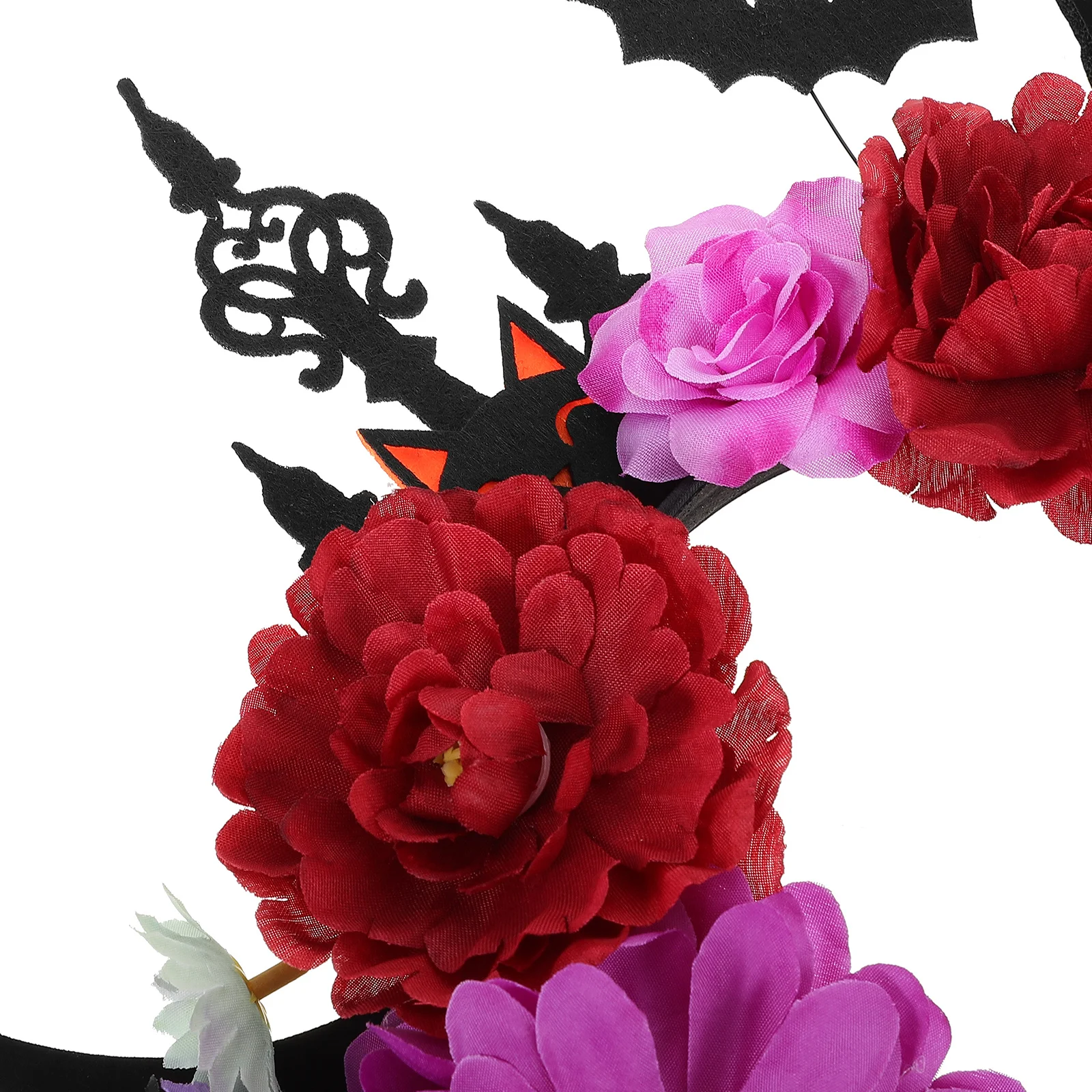 قرون عقال الهالوين مع تصميم زهرة الخفافيش للحفلات التنكرية، إكسسوار أزياء للنساء والفتيات