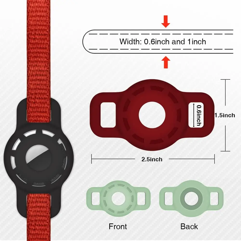 애플용 에어태그 고양이 목걸이 거치대, 강아지 루프 보호 실리콘 케이스, 경량 소프트 스크래치 방지 루프