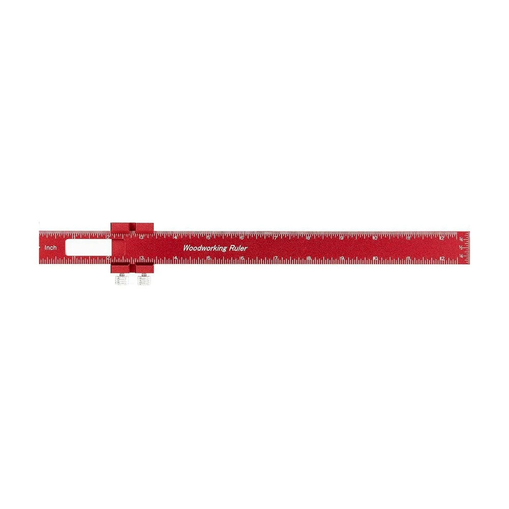 

Woodworking Tools Ruler Ruler Layout Tool Aluminum Precision Ruler with T-Track Metal Slide Stops 12inch