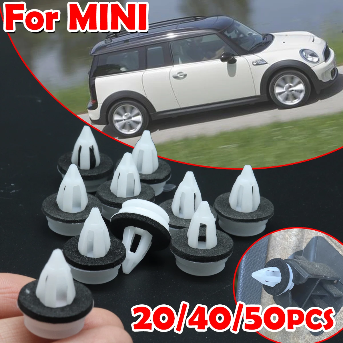 

Car Door Panel Card Trim Clips Plastic Front Rear Interior Fascia Linng 51418224768 For BMW MINI R55 F54 R52 F57 R58 R59 Paceman