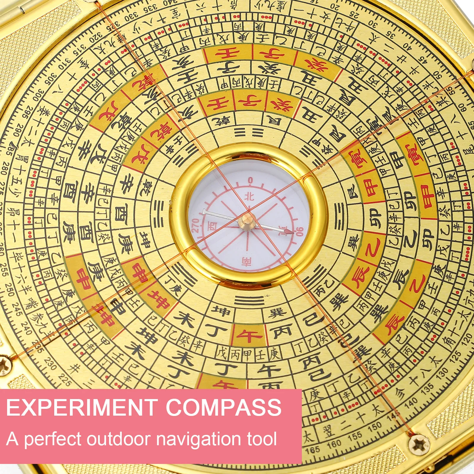 

1Pcs Square Compass Feng Shui Pan Traditional Geomancer Astronomy Compass for Camping Outdoor Adventure Essential