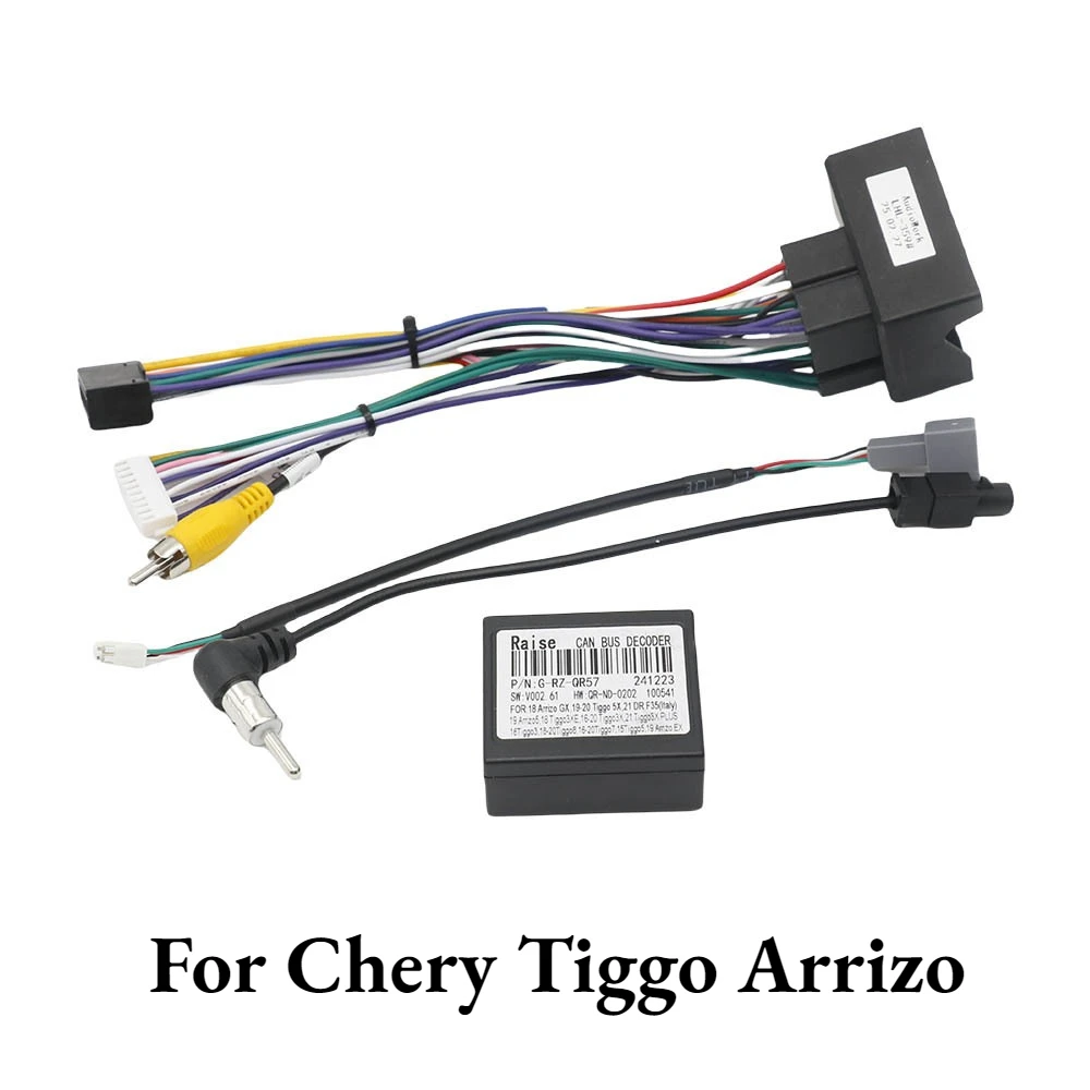 16 Pin to Quad Lock Wiring Harness CANBus Decoder for Chery Tiggo Arrizo, Android Radio Adapter Cable