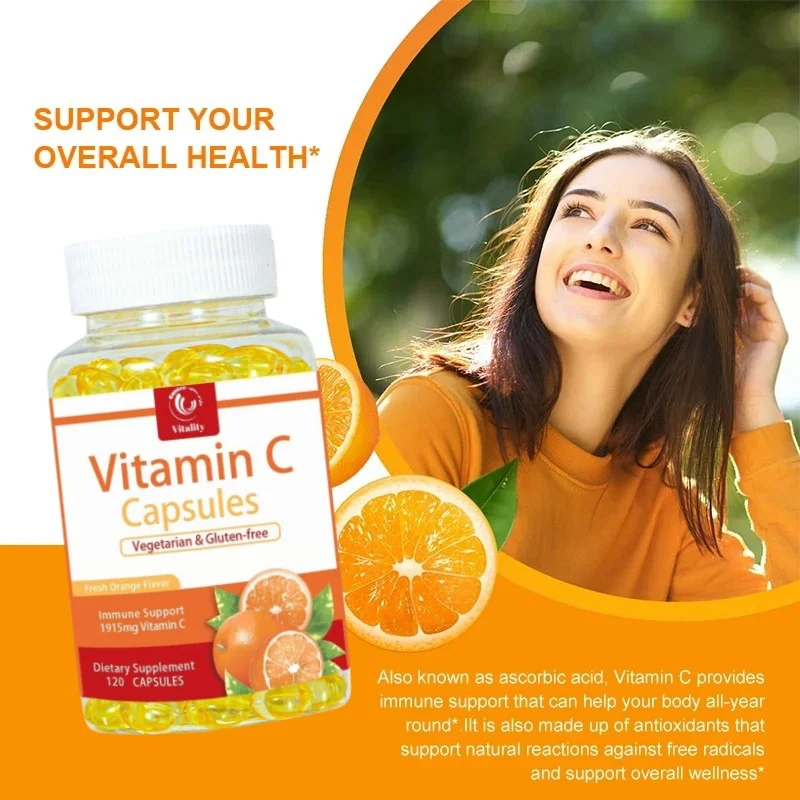 Vitality Vitamin C +Zinc - 1915Mg Powerful Antioxidant That Supports Cellular Energy Production, Immune System and Improves Skin