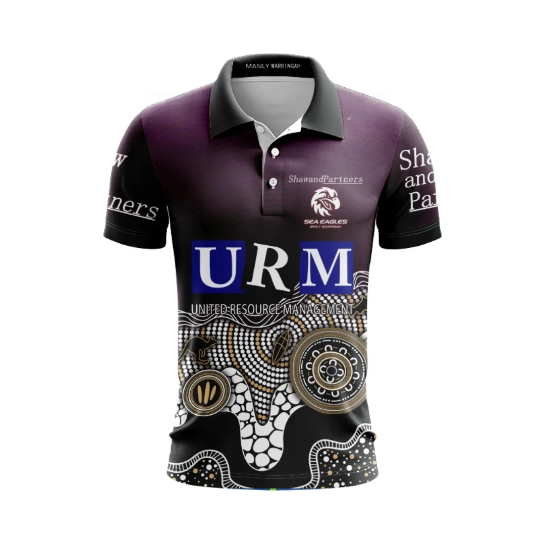 

2025 Sea Eagles Mens Replica Indigenous Jersey - Maroon POLO