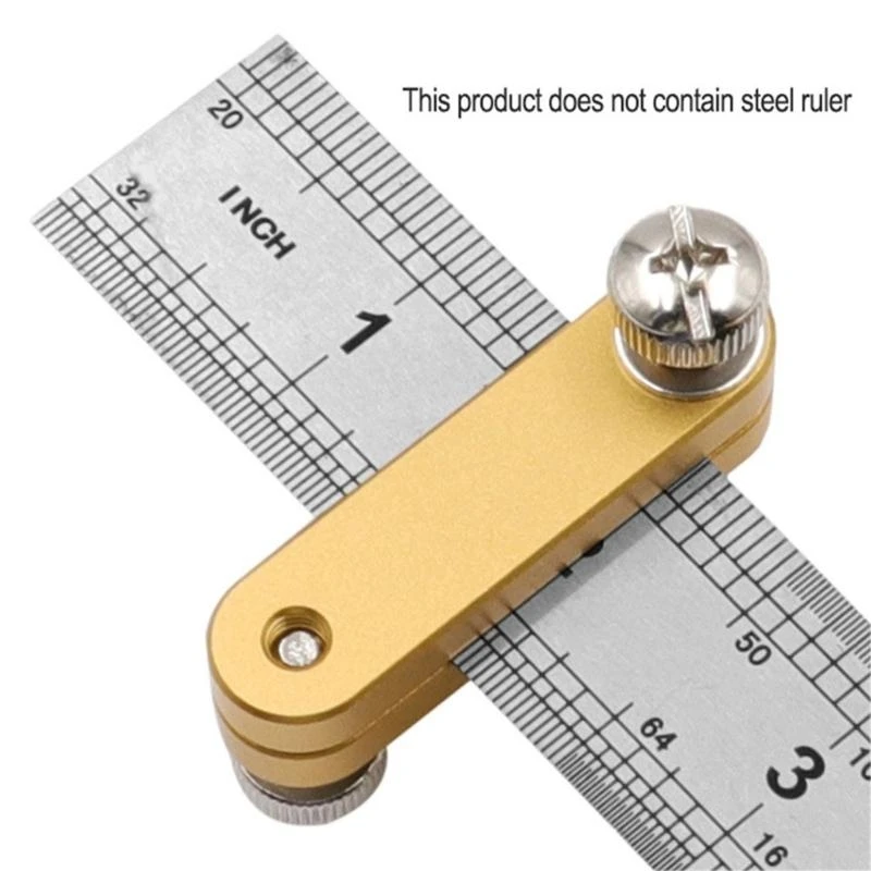 

G6KF Aluminum Ruler Stop Adjustable Ruler Stop Block Measuring Block Tool for Versatile Use in Woodworking & Construction