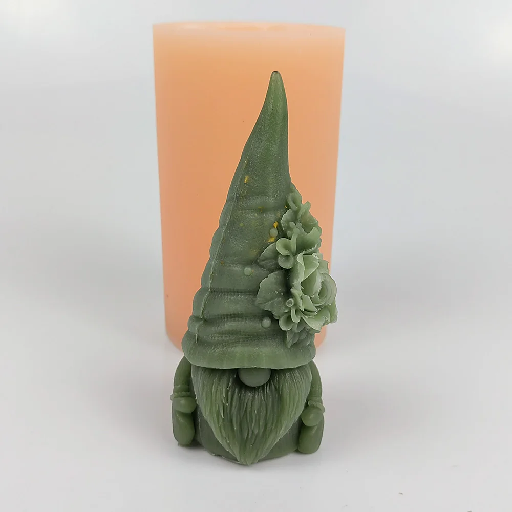 

3D Moulds Soap Molds An Old Man With A Tall Hat Flowers And A Long Beard Candle Mold Silicone Wedding Birthday Christmas DW0511