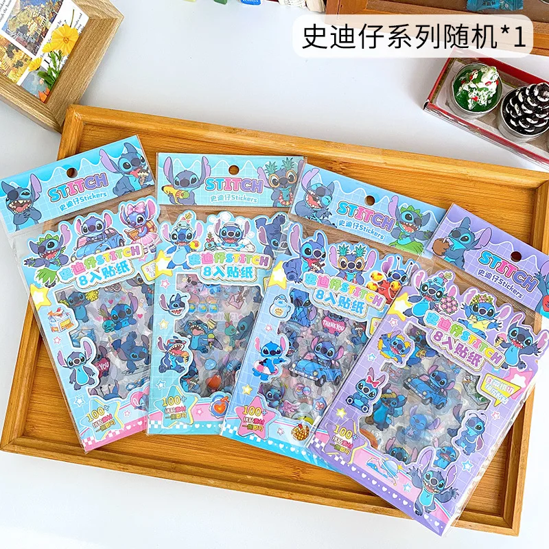 Cute Cartoon DIY Stitch Stickers Kids Birthday Party Favor Supplies PET Hand Account Stickers Gift Box Fillers Creative Gifts