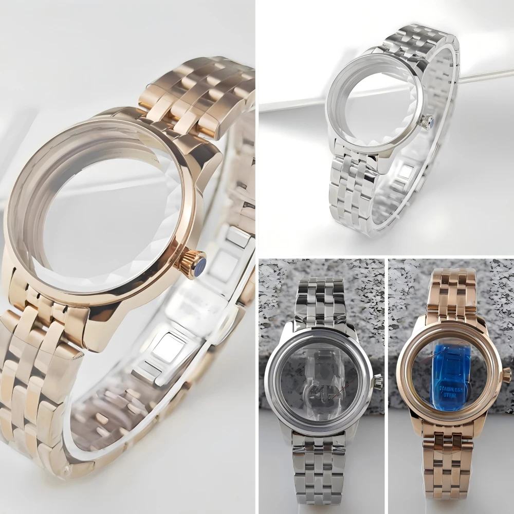 juego-de-correa-y-caja-de-reloj-para-mujer-de-33-mm-oro-rosa-y-plata-fondo-esqueleto-cristal-burbuja-ajuste-universal-piezas-de-repuesto-y-modificacion