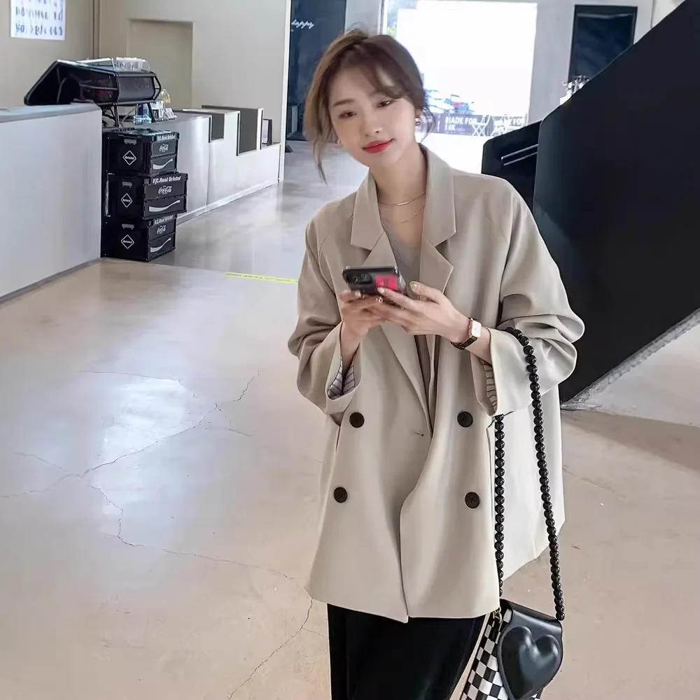 

Повседневный женский блейзер SuperAen, весенне-осенний, новый, в корейском стиле, свободного кроя, для офиса, модный блейзер для женщин.