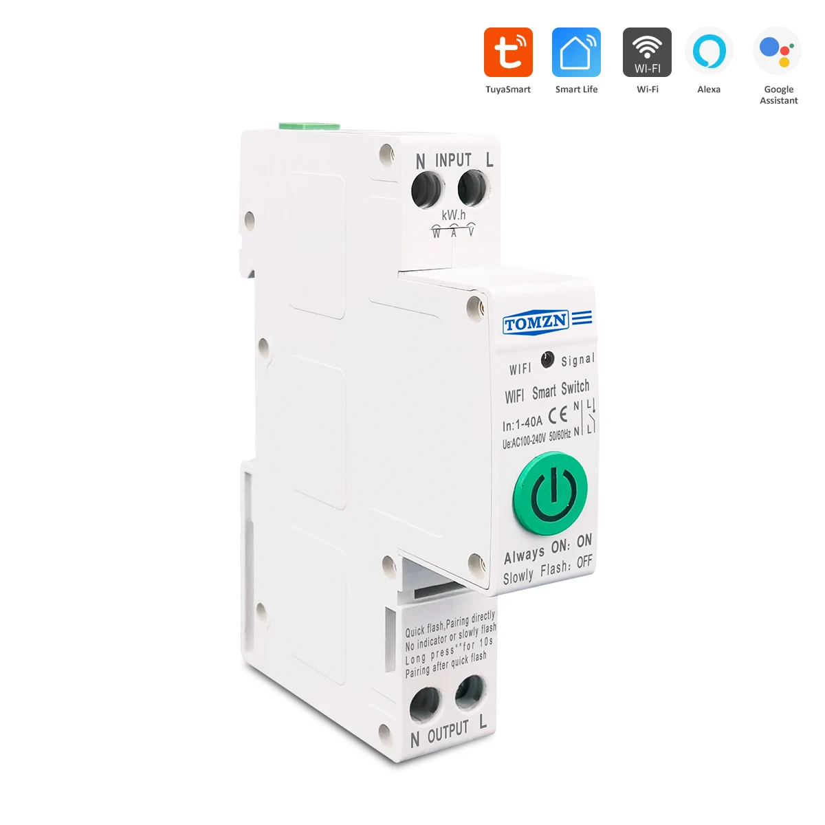 Imagem -05 - Monofásico Wifi Interruptor Inteligente Medidor de Energia Kwh Medição de Monitoramento Disjuntor Relé Temporizador Mcb Tuya Vida Inteligente 40a