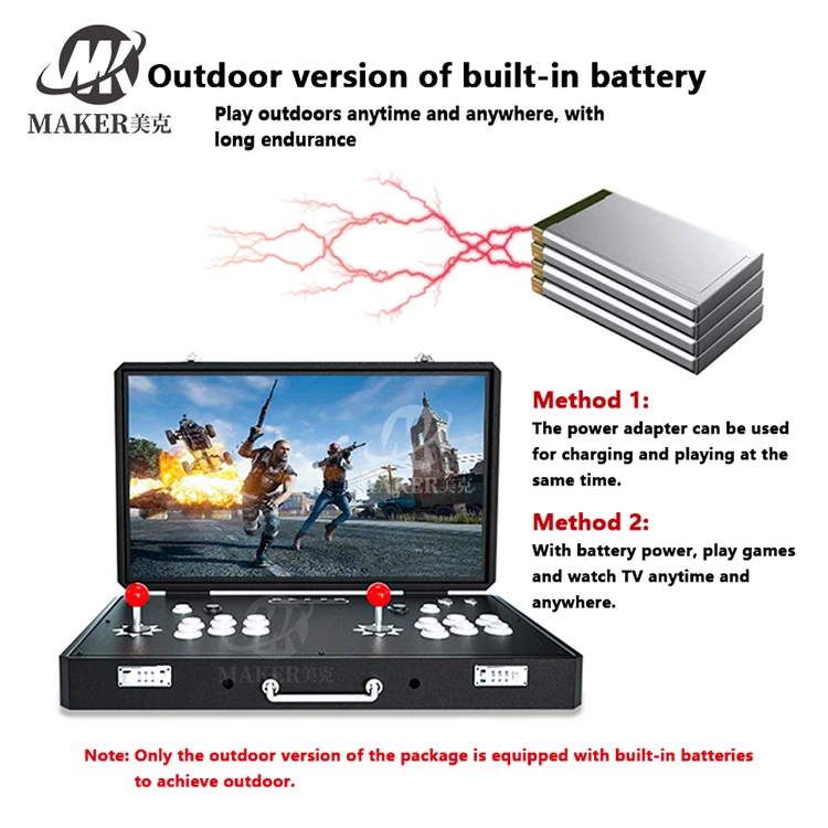 19-inch draagbare Arcade Games-kast Duizend vechtspellen Videogameconsole Multi Fighter Machine