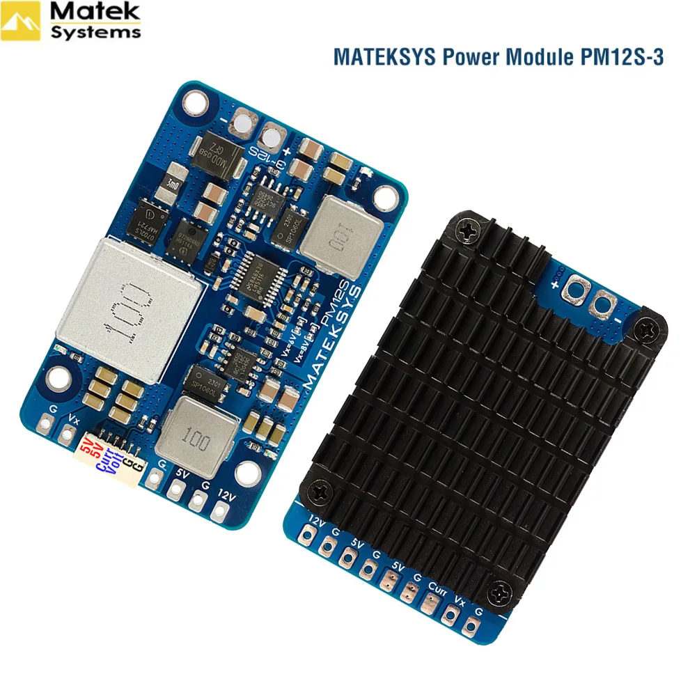 MATEKSYS Matek PM12S-3 Power Module 3-12S LiPo Input w/5V 9V Dual BEC & Heatsink for Multirotor Fixed-Wing Cinewhoop FPV Drones