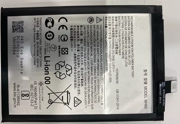 High-quality products For Motorola/Mo'torola Moto MH60 Brand New Mobile Phone Battery 6000MAh