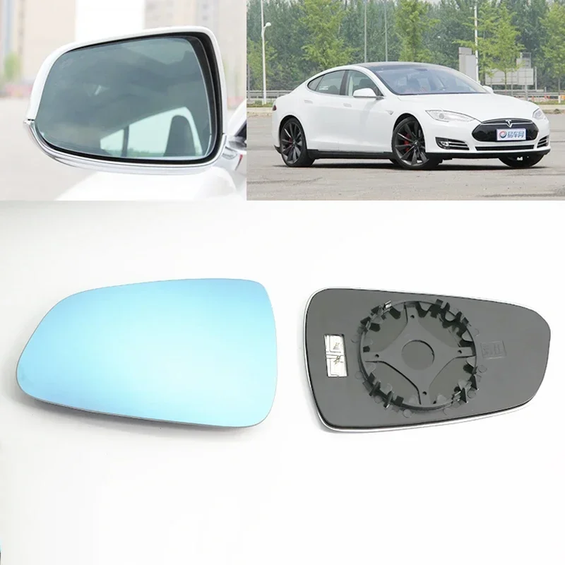 Auto Replacement Left Right Blue White Heated Wing Rear Mirror Glass for Tesla Model S 2014 2015 2016 2017 2018 2019