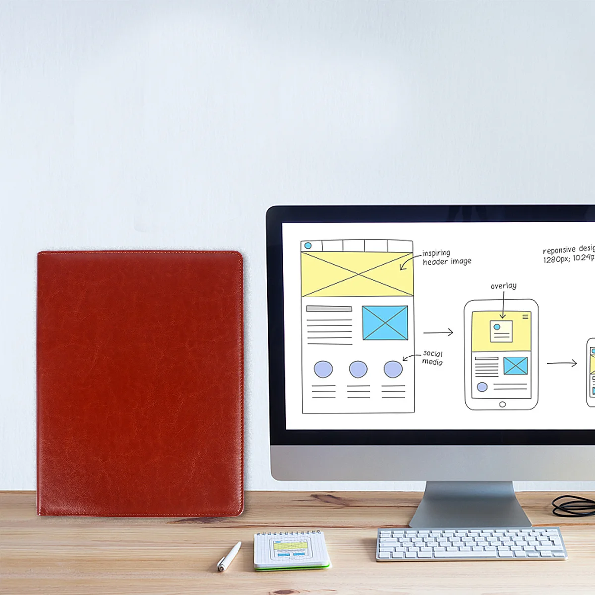 

1pc A4 Business Document Folder High-Quality Waterproof Oil-Resistant Portable File Folder For Office Presentation