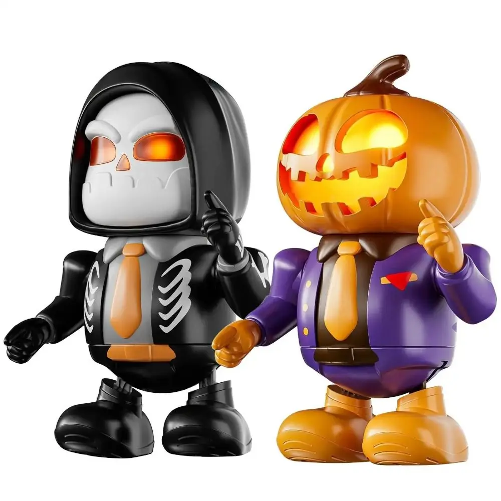 Robot danzante di Halloween in plastica con simulazione del suono Collezione di danza scheletro 3D Decorazione artigianale