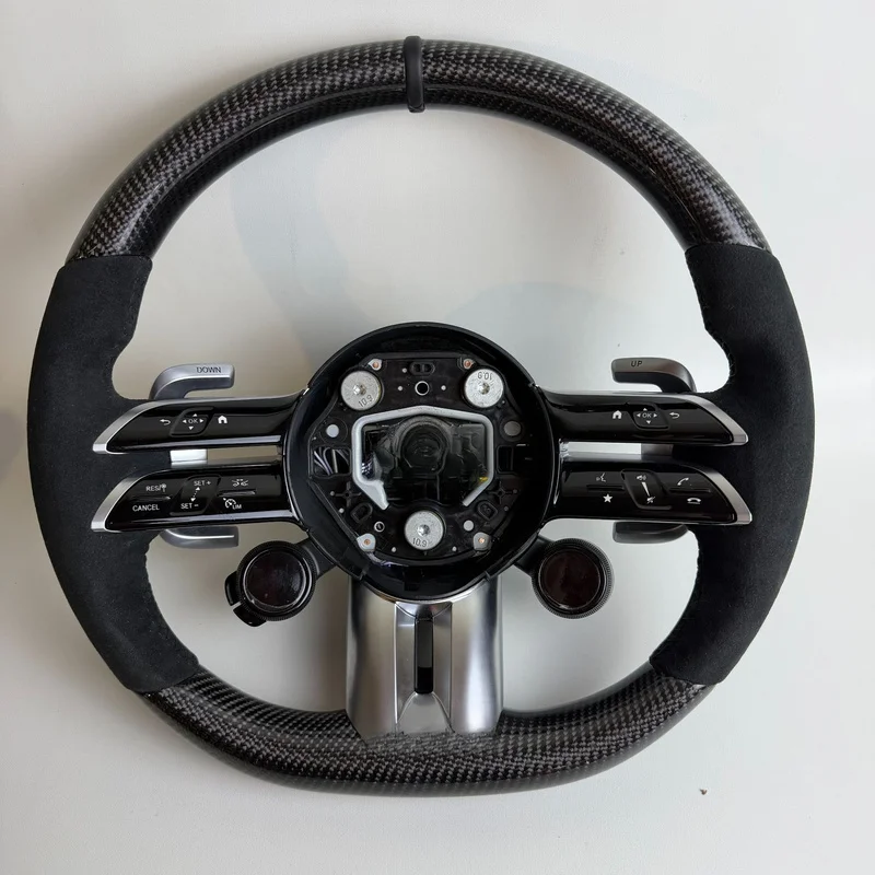 For Mercedes Benz Steering Wheel Horn Cover OLED Knob Carbon Fiber Dragonfly Mod for AMG A B C G E Decorative Cover