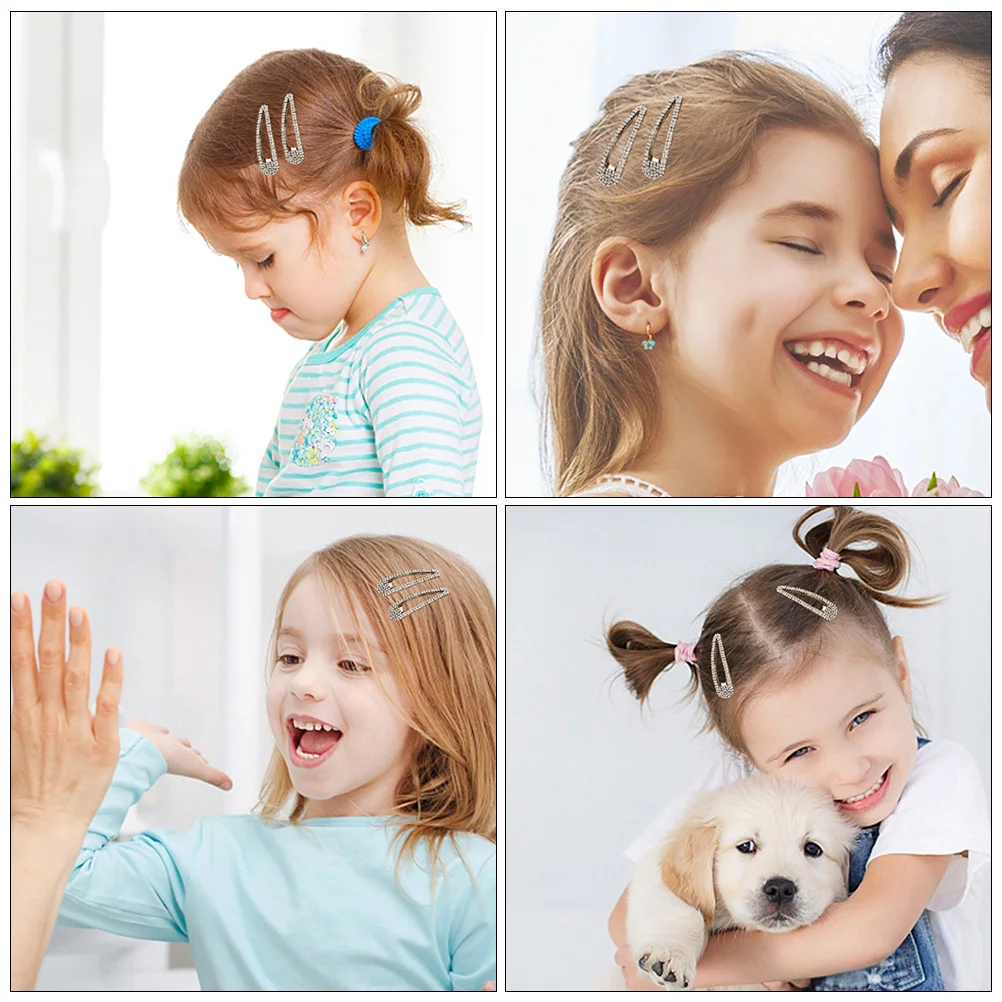 4 قطعة قطرة الماء مقاطع الشعر المعدنية حجر الراين المفاجئة المشابك سبيكة الجانب المشبك للنساء حفل زفاف حفلة موسيقية إكسسوارات الشعر #4