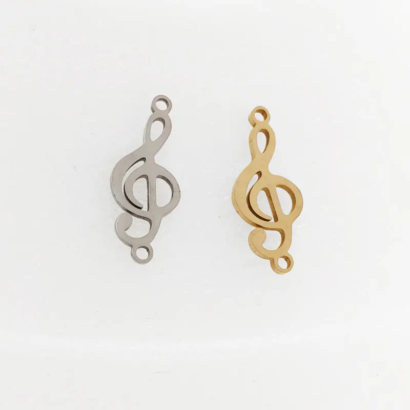 10pc/lot DIY Treble Clef Stainless Steel Music Note Shaped Charms Pendant For Women Girls Making Jewelry Parts Customized Items