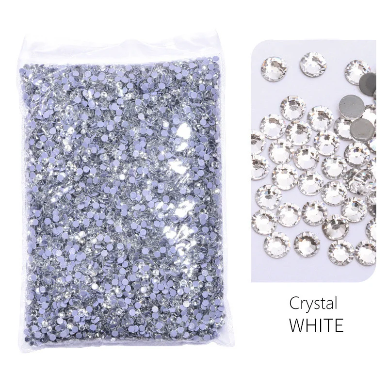 SS3-SS50 14400pcs/bag Big Bag Bulk Wholesale DMC Glitter Crystal AB Hotfix Rhinestones Strass Iron On Stone Gems