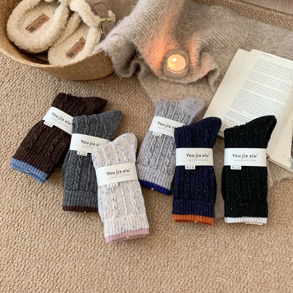 

Casual Mixed-color Trend Socks Keep Warm Soft Knee-high Socks Comfortable Breathable Winter Socks Women