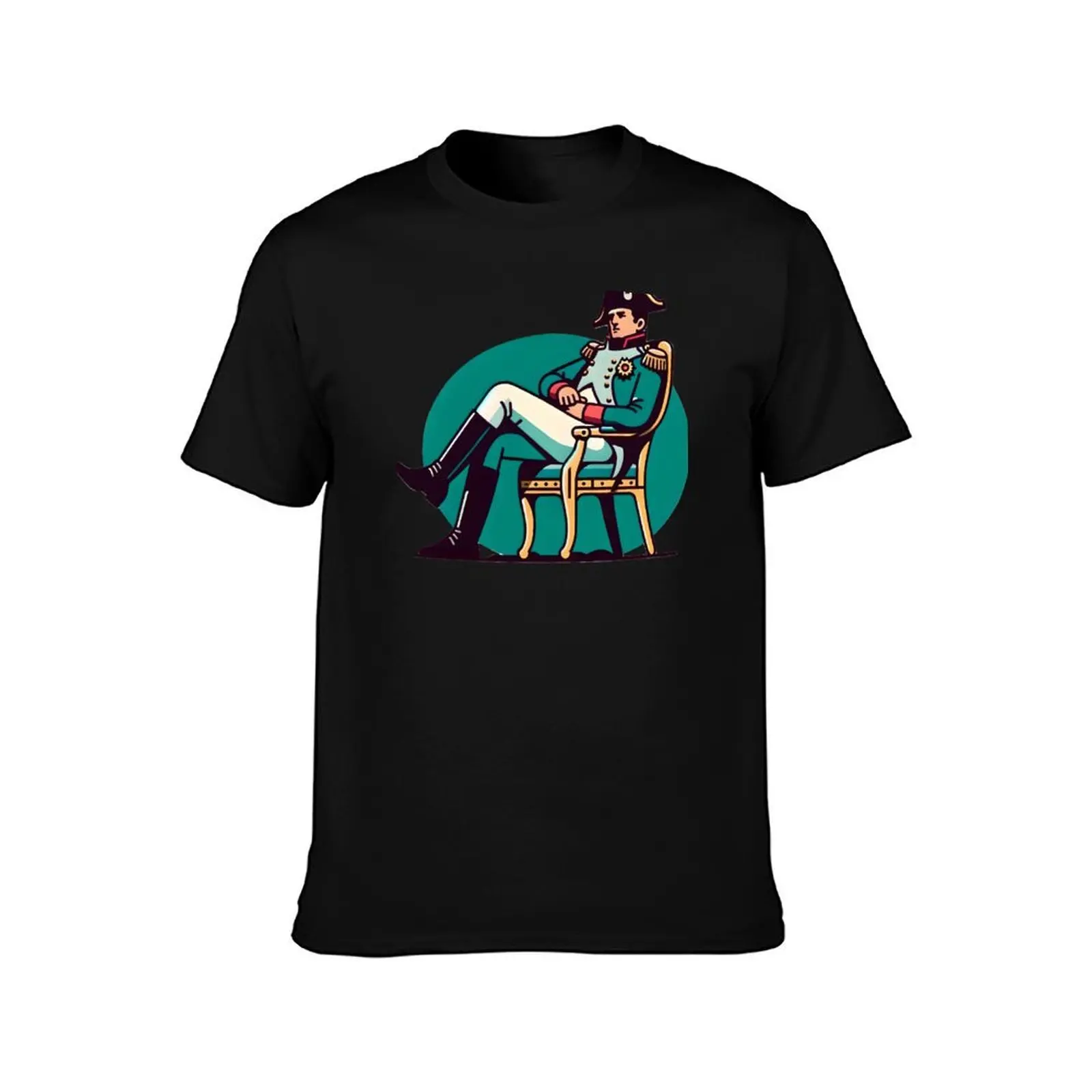 Napoleon siting on chair drawing T-Shirt Plus Size Loose Fit T-Shirt