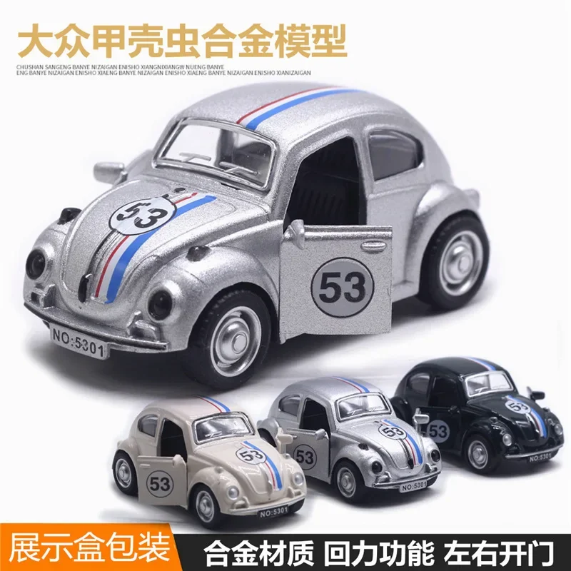 Model Volkswagen Beetle ze stopu 1:43, model samochodu otwierającego drzwi, dekoracja tortu, kolekcja prezentów dla dzieci