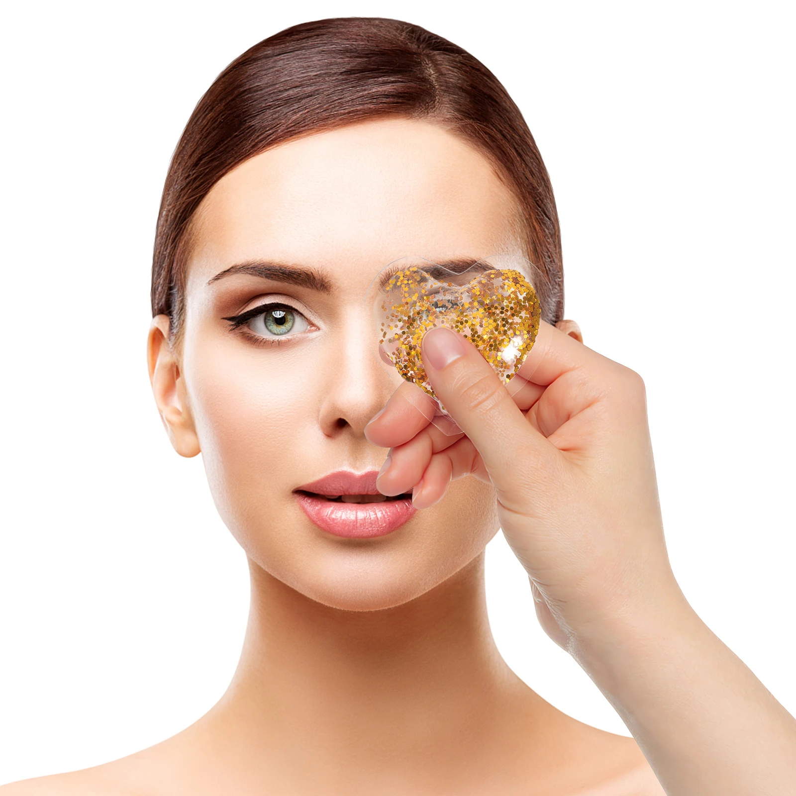 

4 Pcs Heart-shaped Eye Bag Patch Cooling under Patches Gel Pads Blindfold Cold Pvc