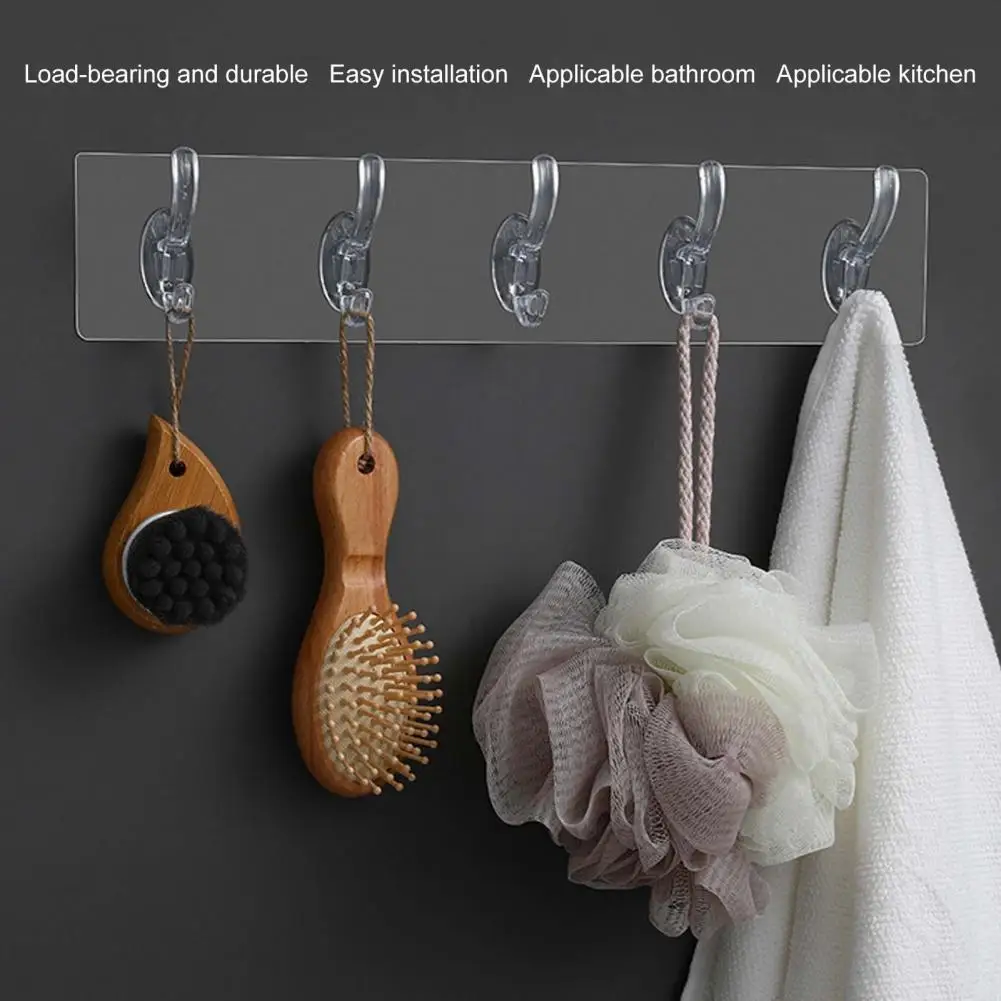 2Pcs Adsorption Multi-use Hanger Hook Strong PVC Sturdy Waterproof Wall Hook for Home