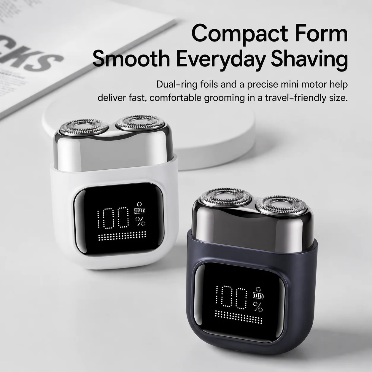 Long-lasting Electric Shaver with Type-C Fast Charging, Fully Washable, Wet & Dry Shaving, Car Mountable for Men