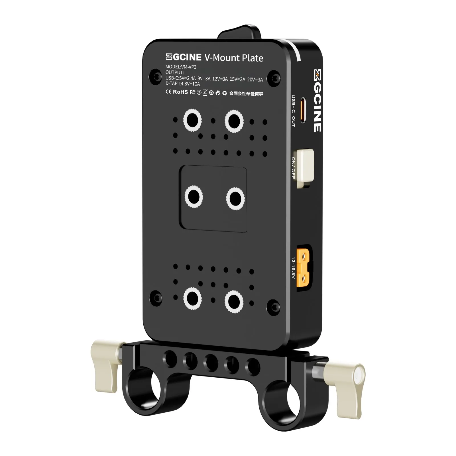 ZGCINE VM-VP3 V-Mount Plate D-Tap/USB-C PD مخرج لسوني FX3 a7S III/a7 IV Canon EOS R5/R6/R7/R10 باناسونيك LUMIX GH6/S5 II