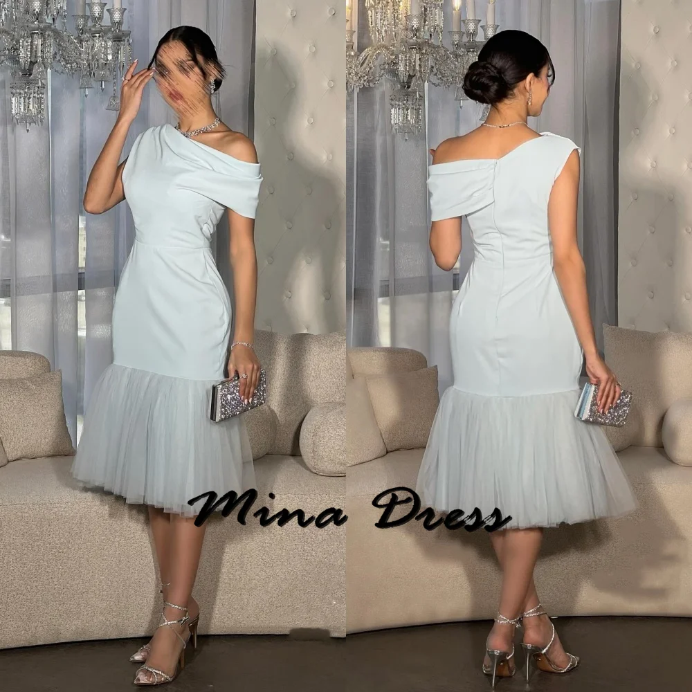 

Mina Customized Knee-length Luxurious Women's Evening Dresses for Special Occasions Off the Shoulder Saudi Arabia Party Dress