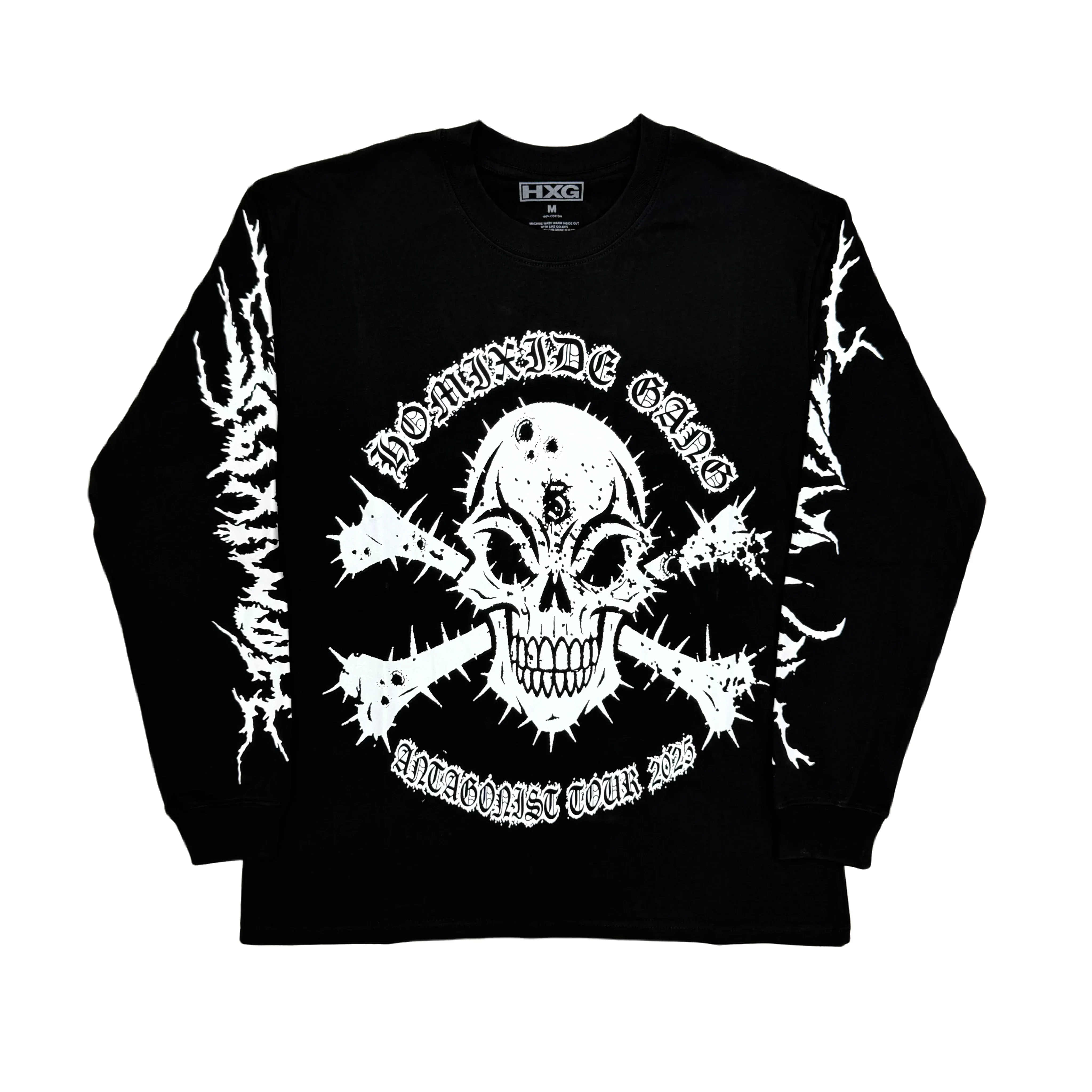 New Men Homixide Gang ANTAGONIST 2.0 Skull merch tour T Shirts T-Shirt Hip Hop Skateboard Street Cotton T-Shirts Tee Top H7