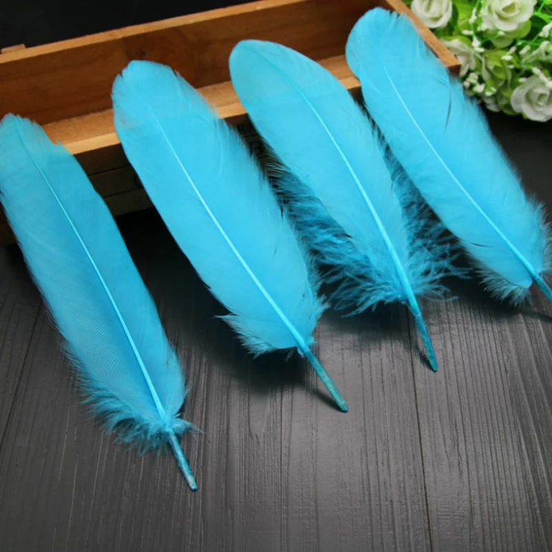 15-20cm Hard Stick Gänse federn künstliche Schwan Pluma Handwerk Zubehör bunte Traum fänger Feder Dekoration – Detail 9