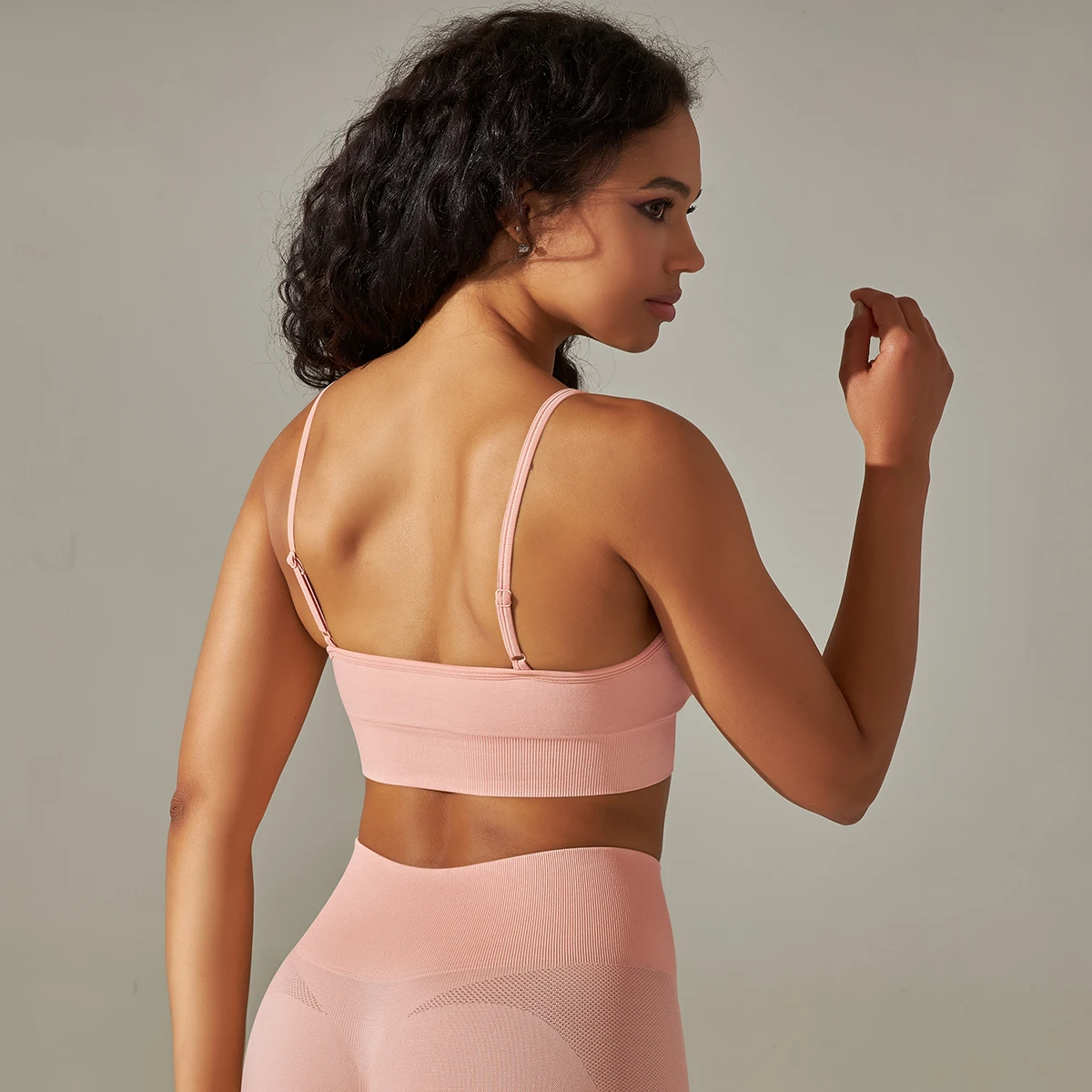 Sexy Breathable Shockproof Strap Bra for Woman Solid Color Gather Backless Workout Top Summer Gym Sports Running Yoga Bra