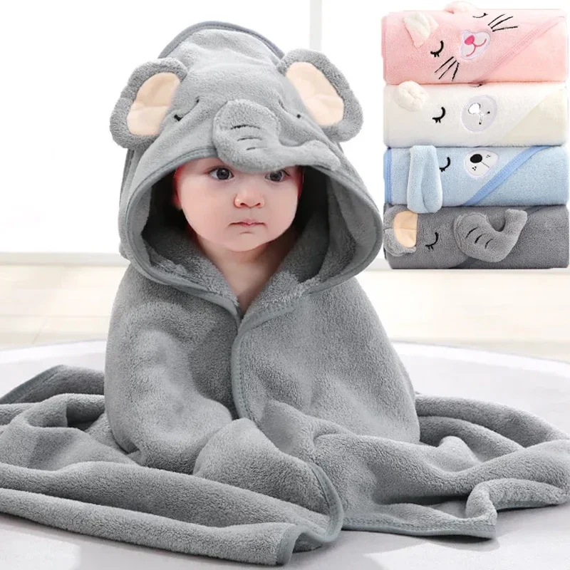 

Cartoon Animal Baby Hooded Bath Towels Toddler Bathrobe Warm Sleeping Swaddle Wrap for Boys Girls Newborn Soft Towel Blanket