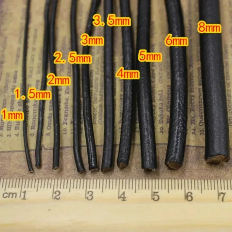 35yards/Lot Genuine Leather Cord 1-8mm  Black Natural Brown for Necklace Craft Jewelry Making Diy Art  Accessory Durable Soft