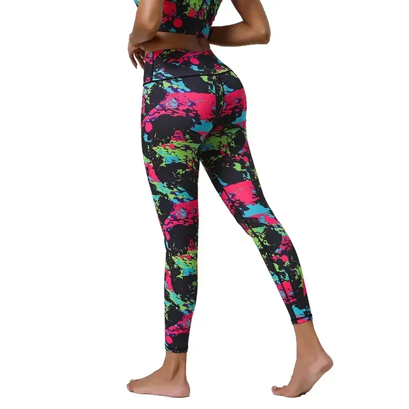 High Waist Women Elastic Legging with Colorful Printed Fitness Sexy Stretch Gym Dancing Leggings Casual Outwear 8Z